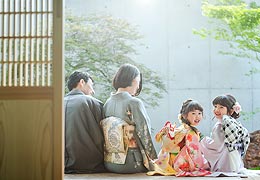 七五三 シアスタイル 家族で撮影