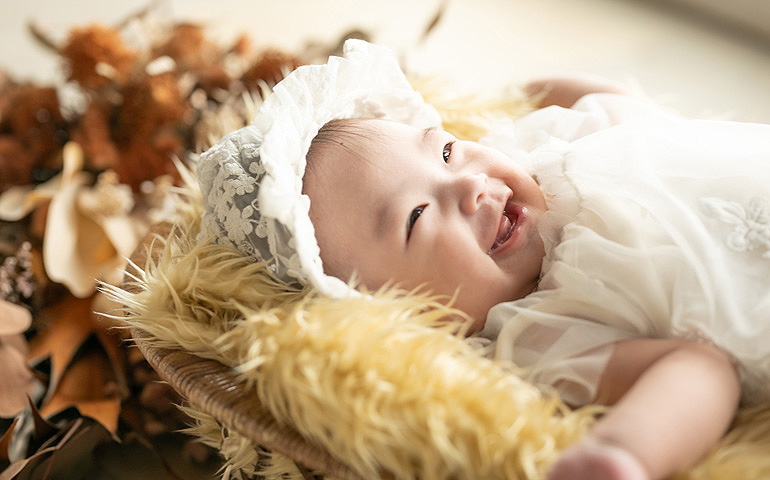 浜松・掛川 ベビー シアスタイル 可愛い衣裳を着た赤ちゃん